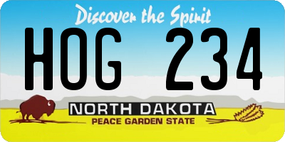 ND license plate HOG234