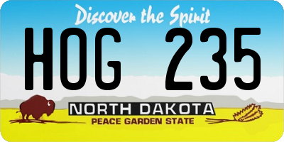 ND license plate HOG235