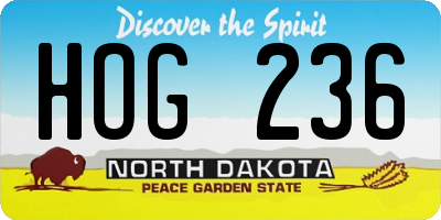 ND license plate HOG236