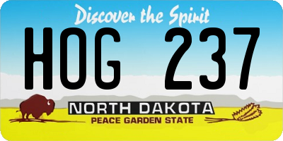 ND license plate HOG237