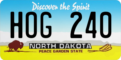 ND license plate HOG240