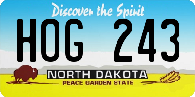 ND license plate HOG243