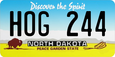 ND license plate HOG244