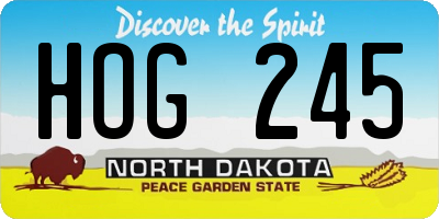 ND license plate HOG245