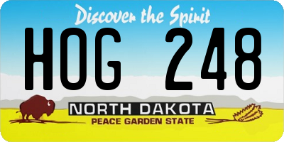 ND license plate HOG248