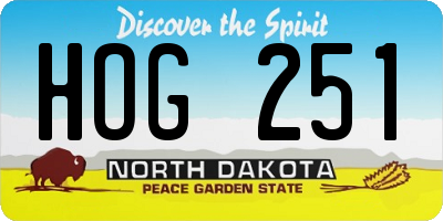 ND license plate HOG251