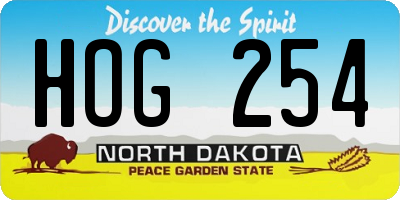 ND license plate HOG254