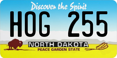 ND license plate HOG255