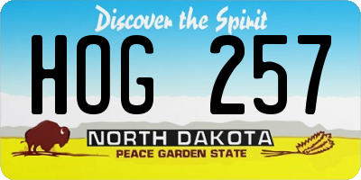 ND license plate HOG257