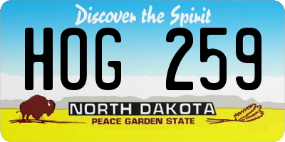 ND license plate HOG259