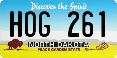 ND license plate HOG261