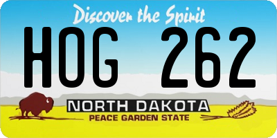 ND license plate HOG262