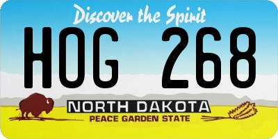 ND license plate HOG268