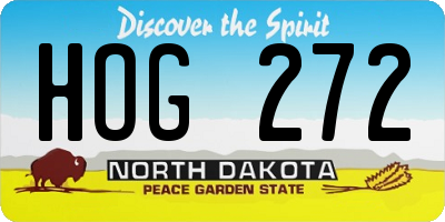 ND license plate HOG272