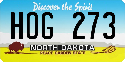 ND license plate HOG273