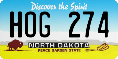ND license plate HOG274