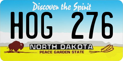 ND license plate HOG276