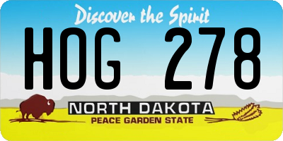ND license plate HOG278