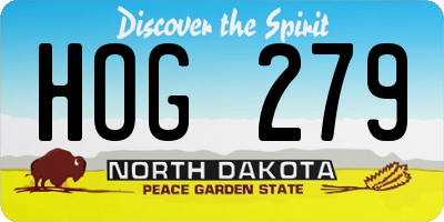 ND license plate HOG279
