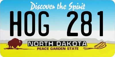 ND license plate HOG281