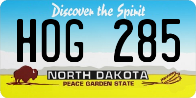 ND license plate HOG285