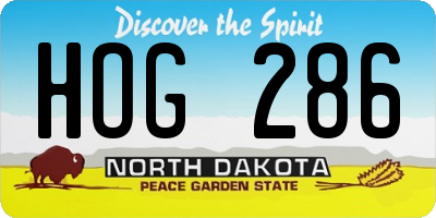 ND license plate HOG286