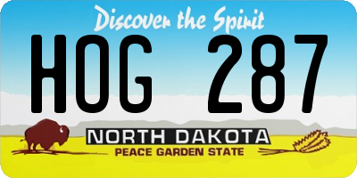 ND license plate HOG287