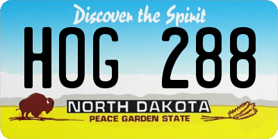 ND license plate HOG288
