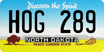 ND license plate HOG289