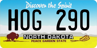 ND license plate HOG290