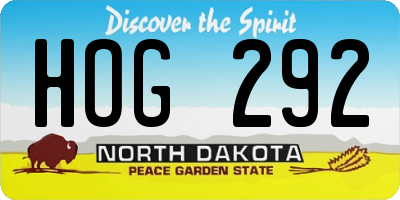 ND license plate HOG292