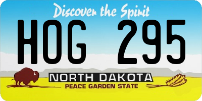ND license plate HOG295