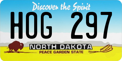 ND license plate HOG297