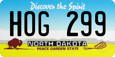 ND license plate HOG299