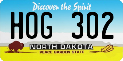 ND license plate HOG302