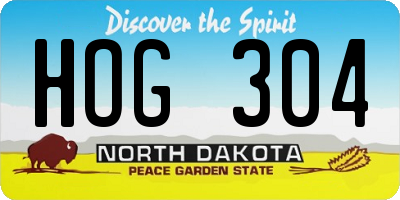ND license plate HOG304
