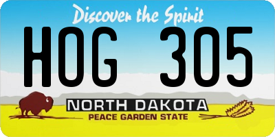 ND license plate HOG305