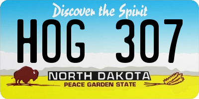 ND license plate HOG307