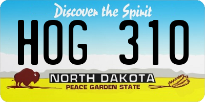 ND license plate HOG310