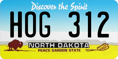 ND license plate HOG312