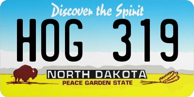 ND license plate HOG319
