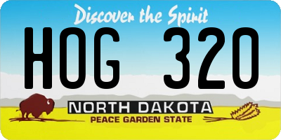 ND license plate HOG320