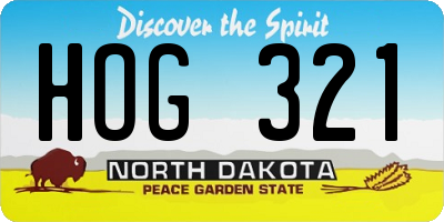 ND license plate HOG321