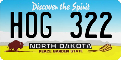 ND license plate HOG322