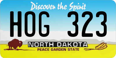 ND license plate HOG323