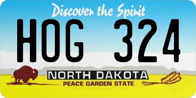ND license plate HOG324