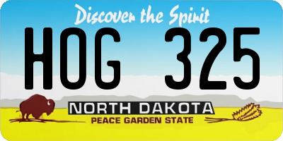 ND license plate HOG325