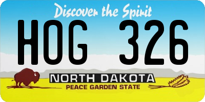 ND license plate HOG326