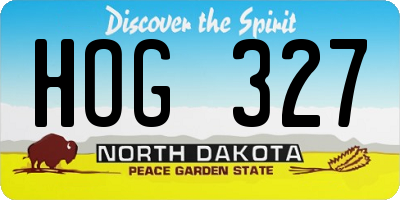 ND license plate HOG327