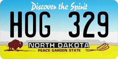 ND license plate HOG329